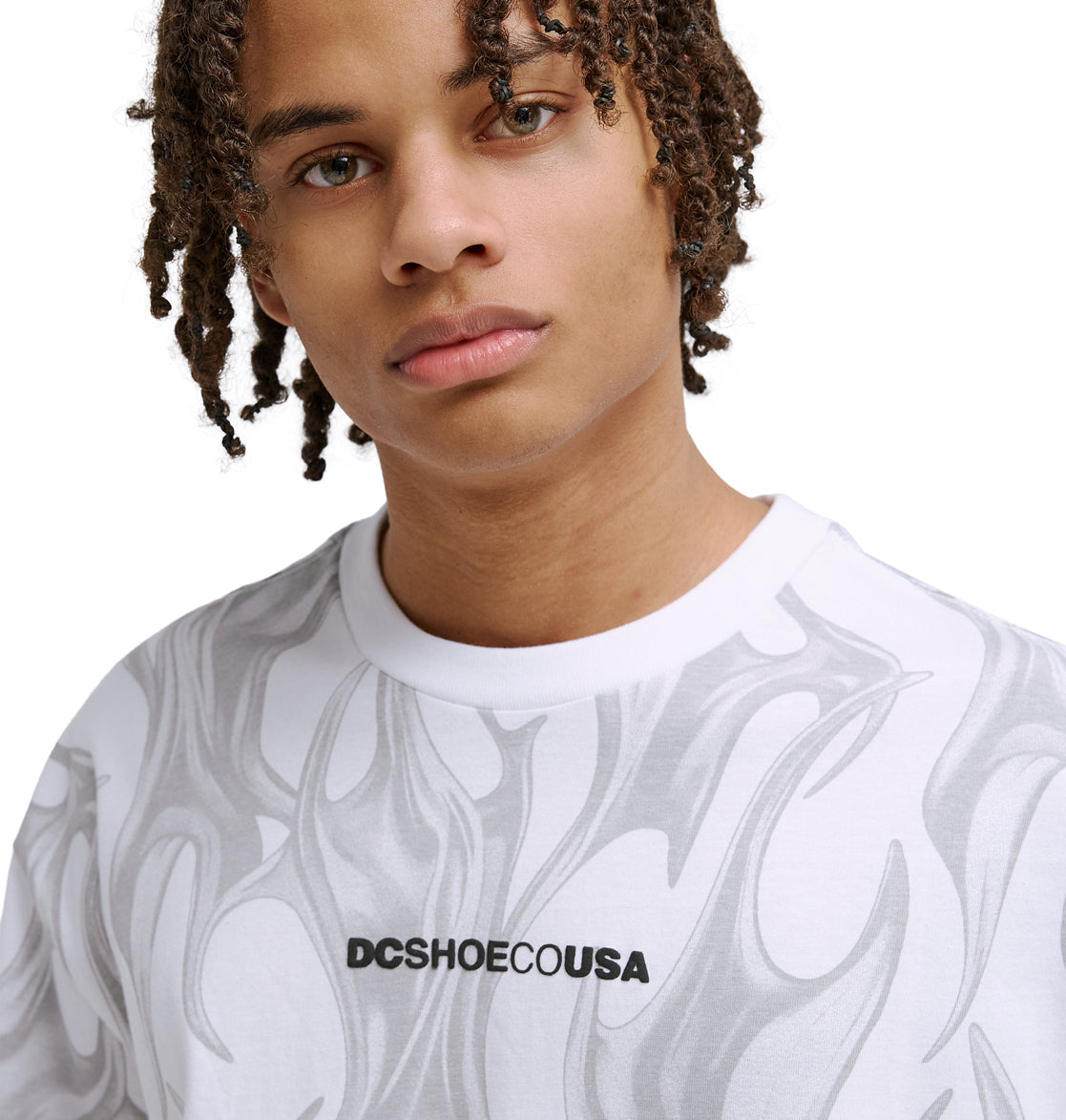 Men's DC Liquid Fuego Heritage Short Sleeve Shirt - White | DC Shoes