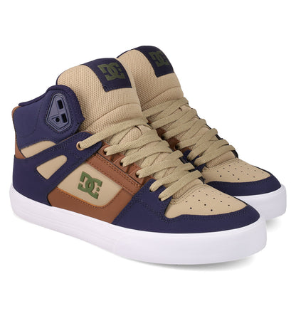 Men's Pure High Top WC Shoes - Navy/Tan/Brown | DC Shoes