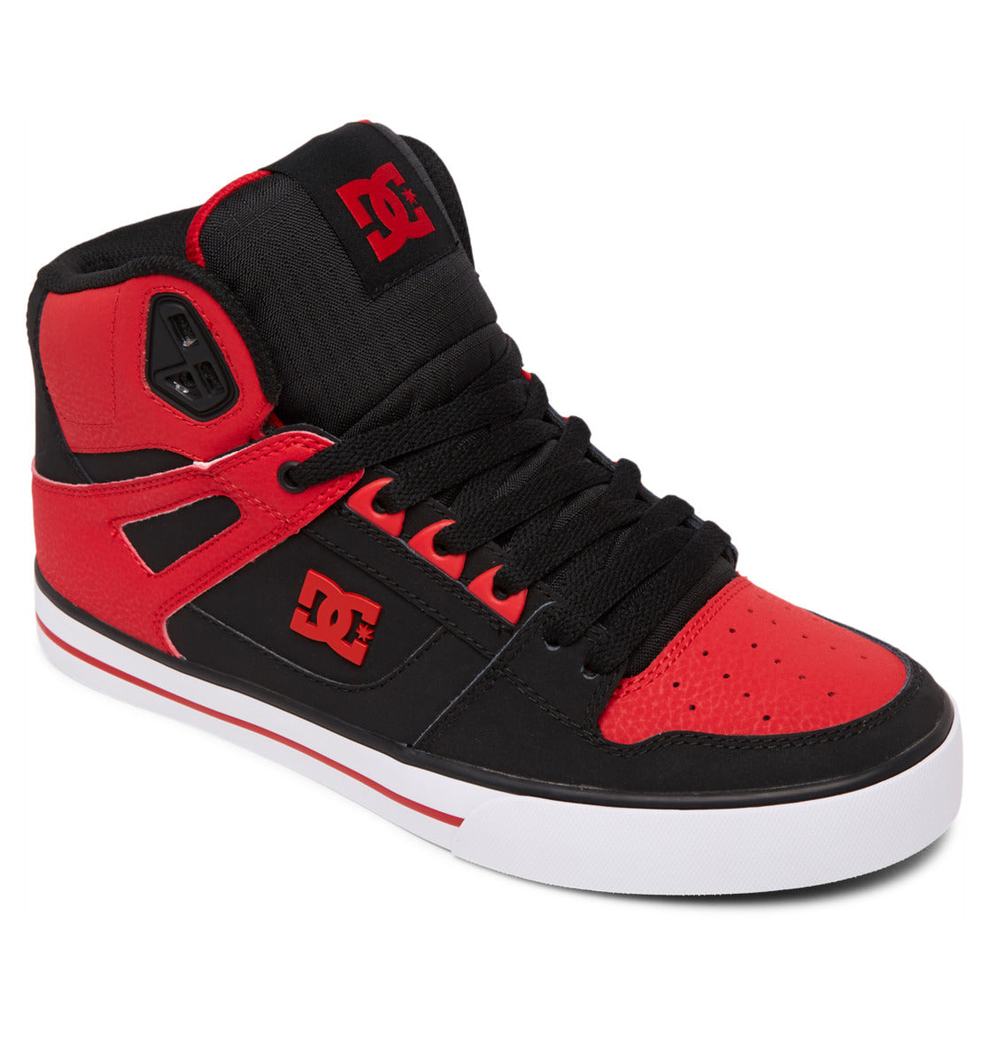 Men's Pure High-Top Shoes - Fiery Red/White/Black | DC Shoes