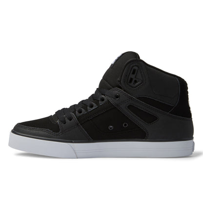 Men's Pure High-Top Shoes - Black/Black/White | DC Shoes