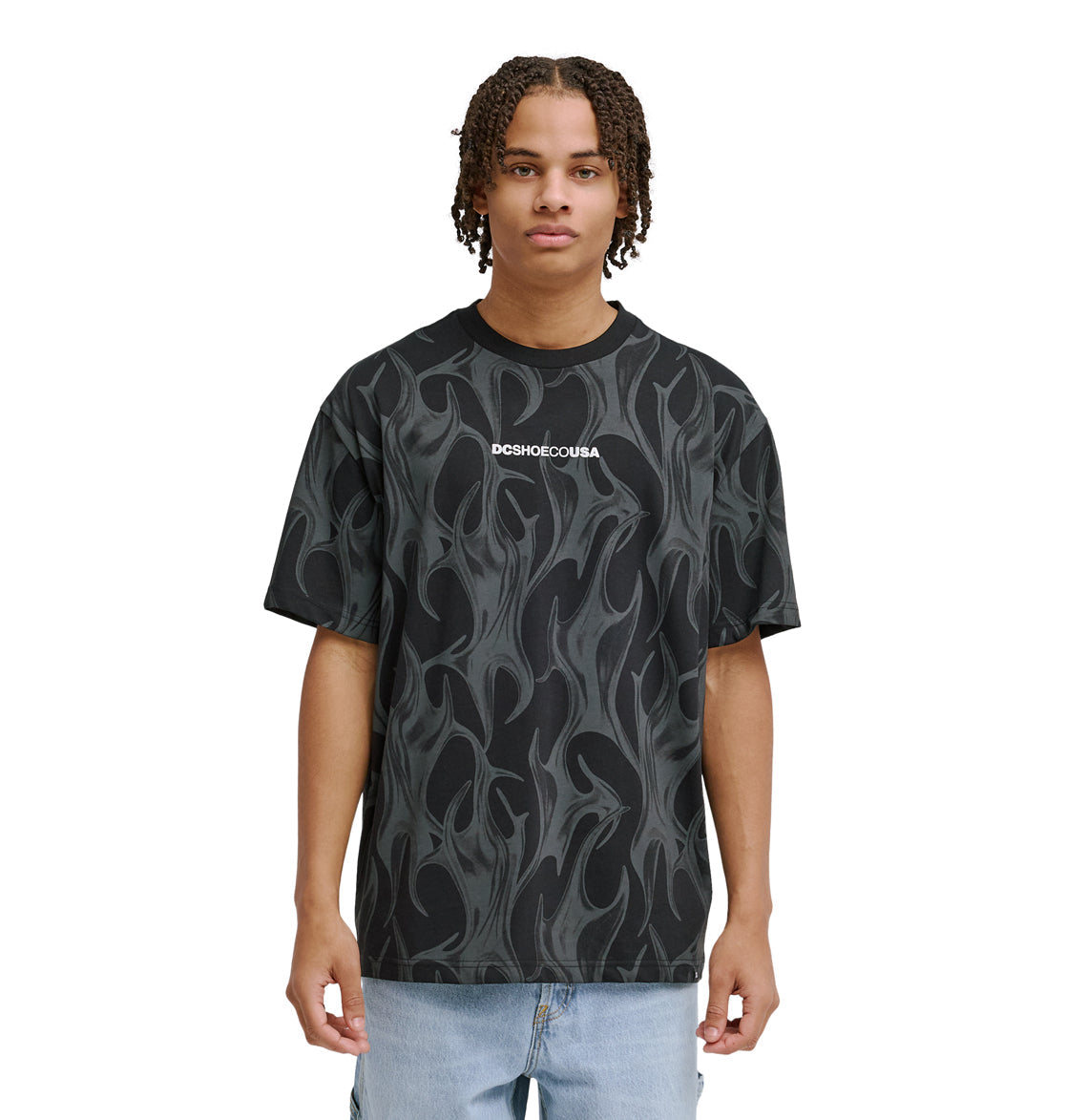 Men's DC Liquid Fuego Heritage Short Sleeve Shirt - Black | DC Shoes