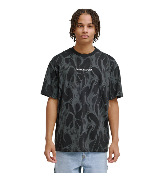 Men's DC Liquid Fuego Heritage Short Sleeve Shirt - Black | DC Shoes