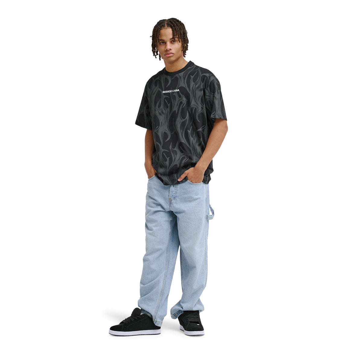 Men's DC Liquid Fuego Heritage Short Sleeve Shirt - Black | DC Shoes