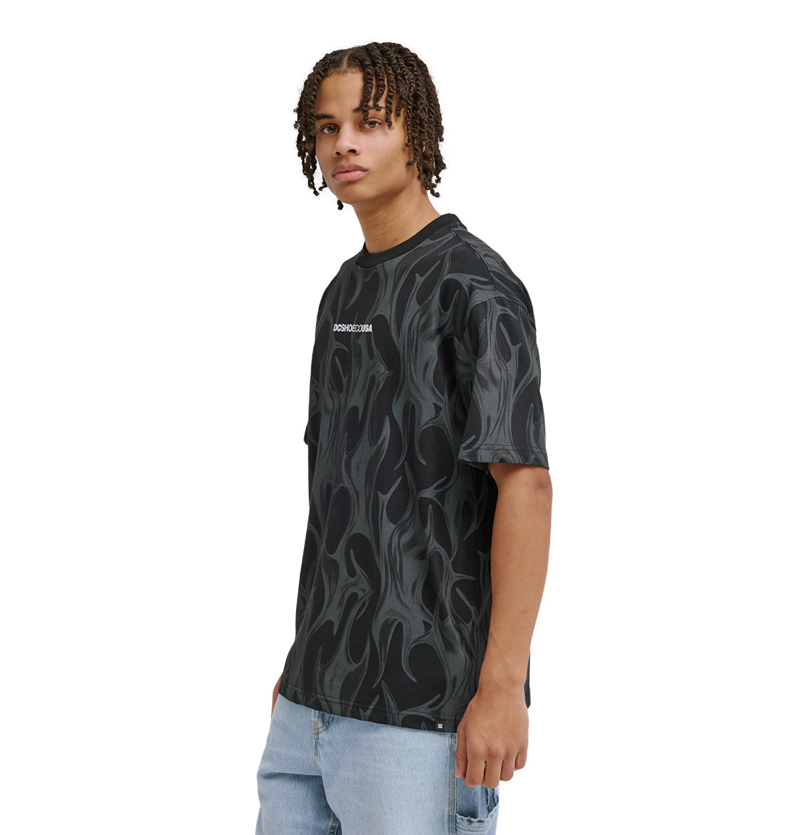Men's DC Liquid Fuego Heritage Short Sleeve Shirt - Black | DC Shoes