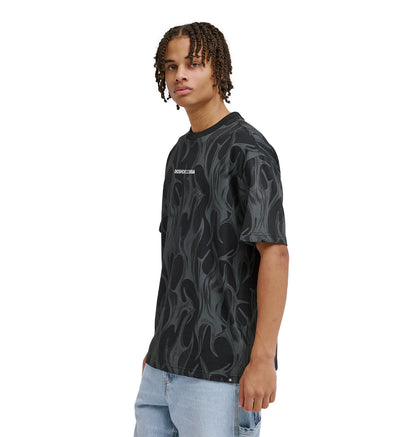 Men's DC Liquid Fuego Heritage Short Sleeve Shirt - Black | DC Shoes