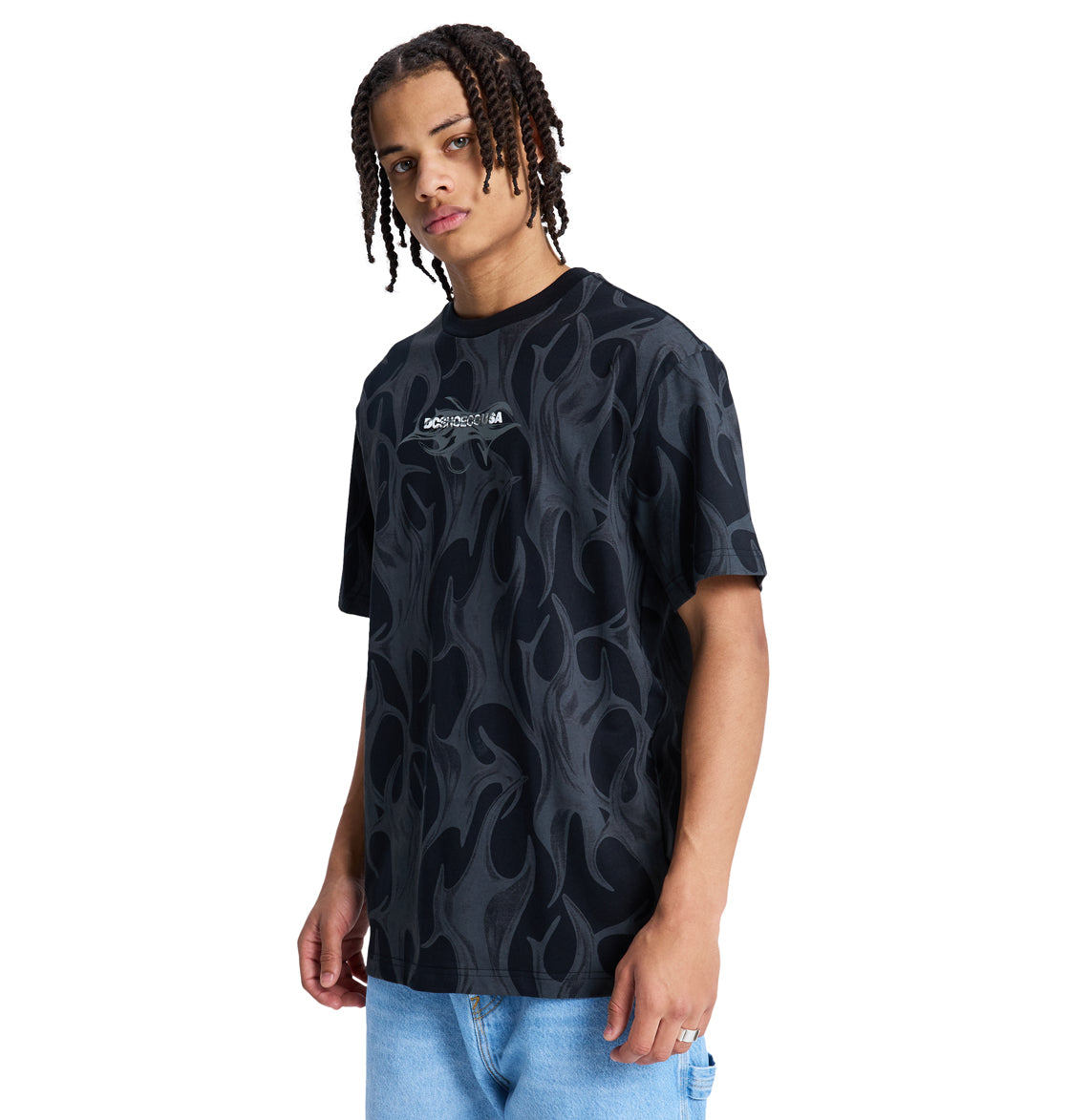 Men's DC Liquid Fuego Heritage Short Sleeve Shirt - Black | DC Shoes