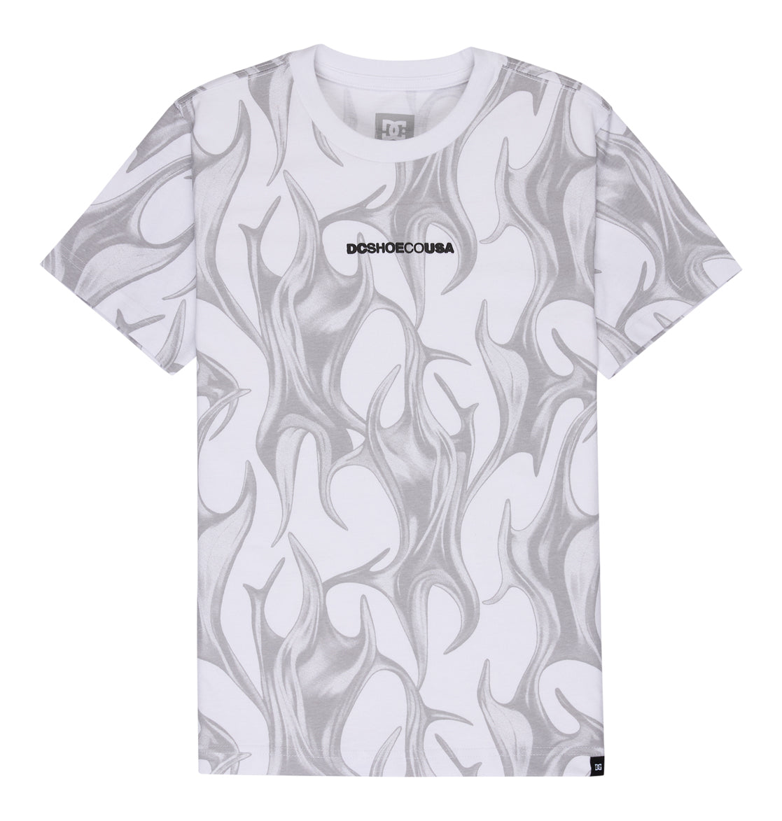Kids' DC Liquid Fuego Heritage Short Sleeve Shirt - White | DC Shoes