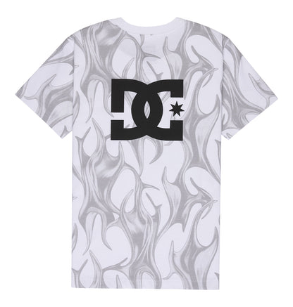 Kids' DC Liquid Fuego Heritage Short Sleeve Shirt - White | DC Shoes