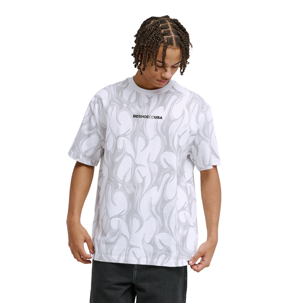 Men's DC Liquid Fuego Heritage Short Sleeve Shirt - White | DC Shoes