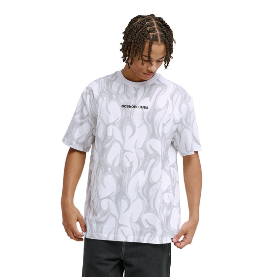 Men's DC Liquid Fuego Heritage Short Sleeve Shirt - White | DC Shoes