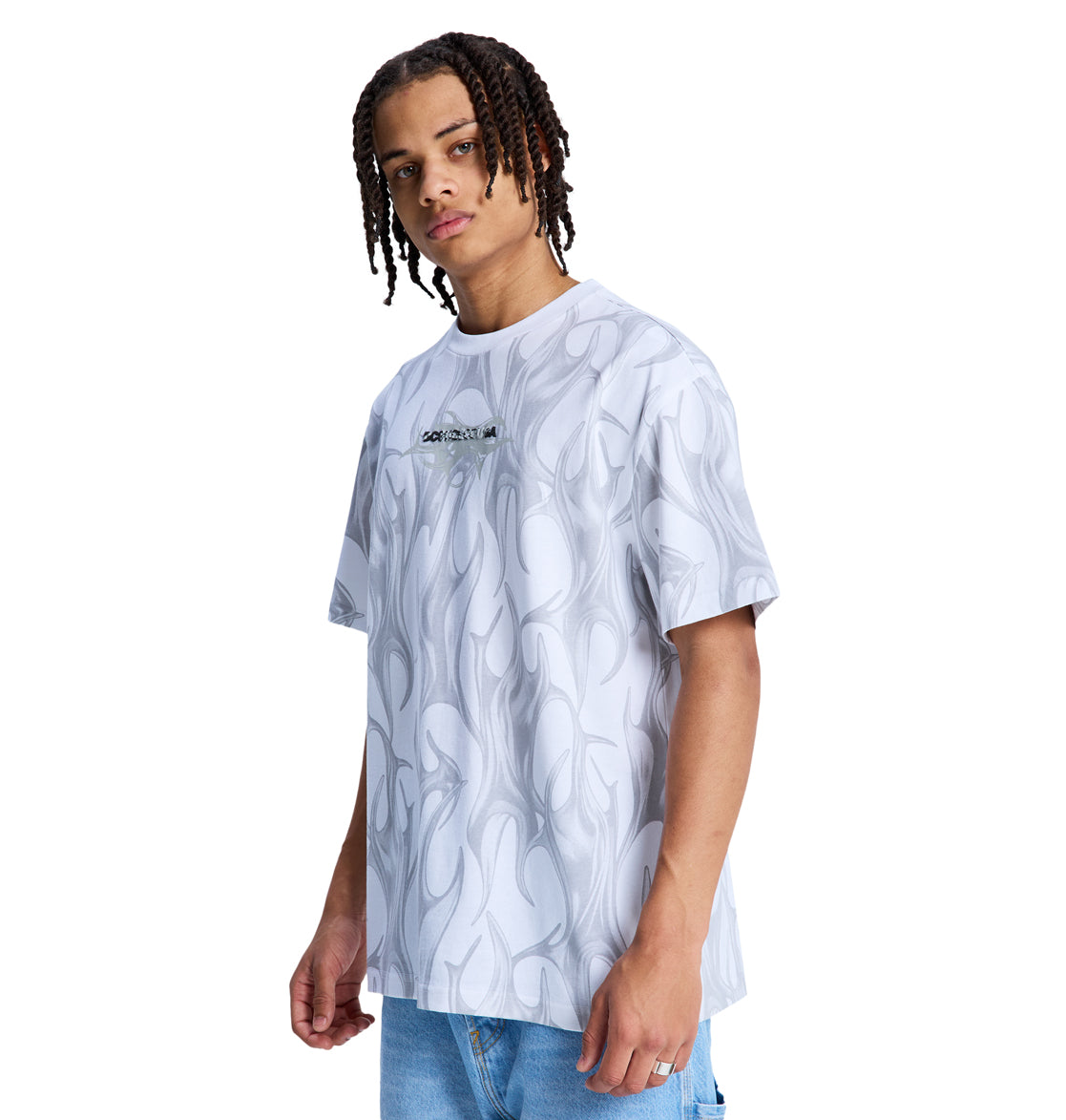 Men's DC Liquid Fuego Heritage Short Sleeve Shirt - White | DC Shoes