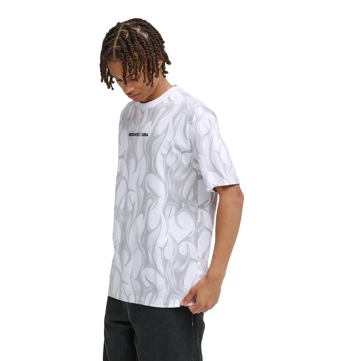 Men's DC Liquid Fuego Heritage Short Sleeve Shirt - White | DC Shoes