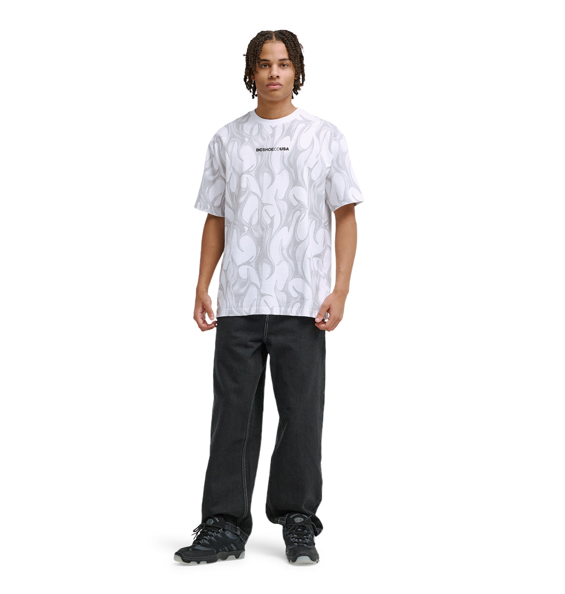 Men's DC Liquid Fuego Heritage Short Sleeve Shirt - White | DC Shoes