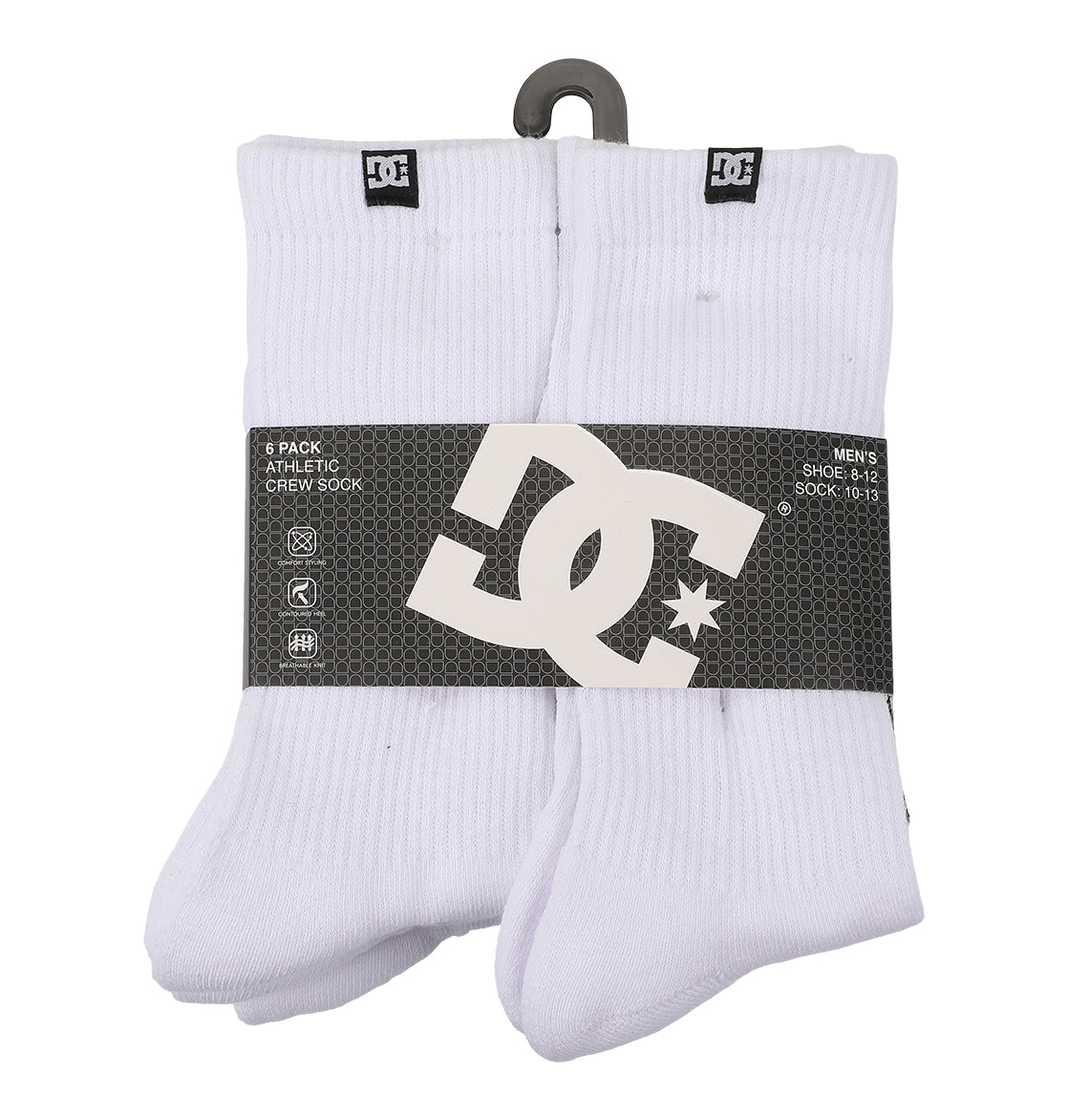 Logo Crew Sock 6-Pack - White | DC Shoes