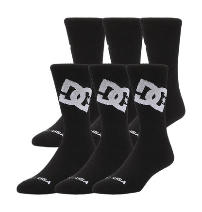 Graffik Logo Crew Sock 3-Pack - Black | DC Shoes