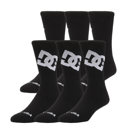 Graffik Logo Crew Sock 3-Pack - Black | DC Shoes