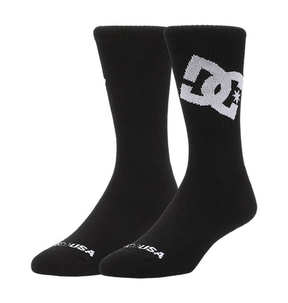 Graffik Logo Crew Sock 3-Pack - Black | DC Shoes