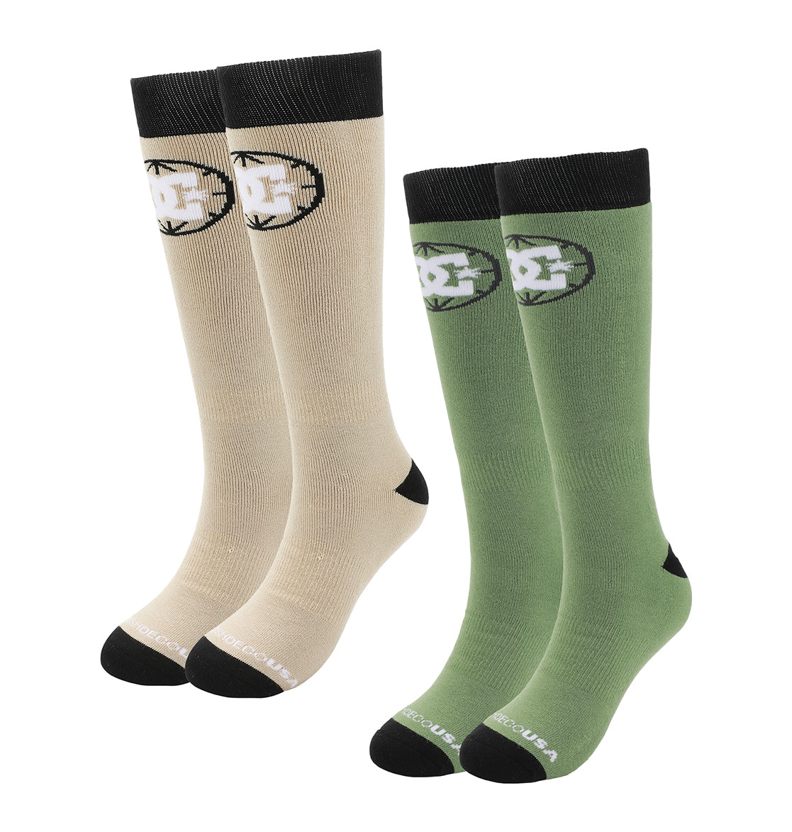 Performance Sock 2-Pack - Beige/Green | DC Shoes