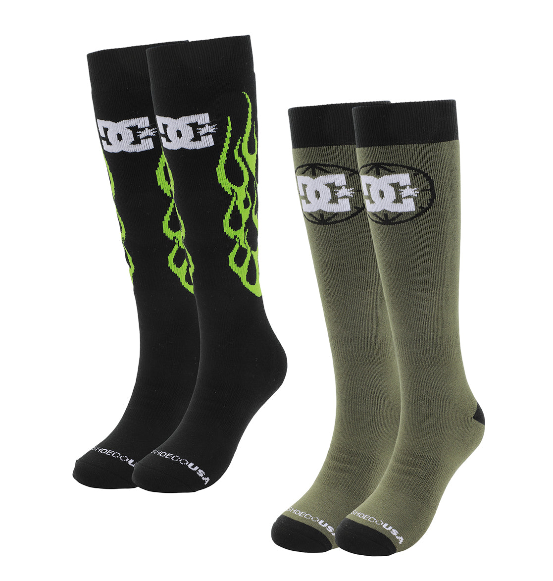 Performance Sock 2-Pack - Black/Green | DC Shoes