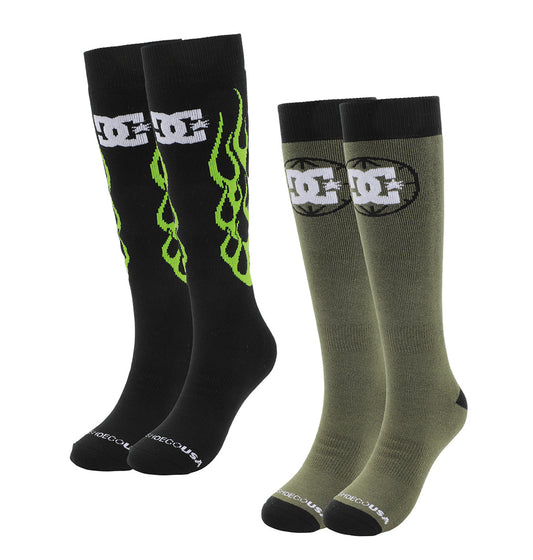 Performance Sock 2-Pack - Black/Green | DC Shoes