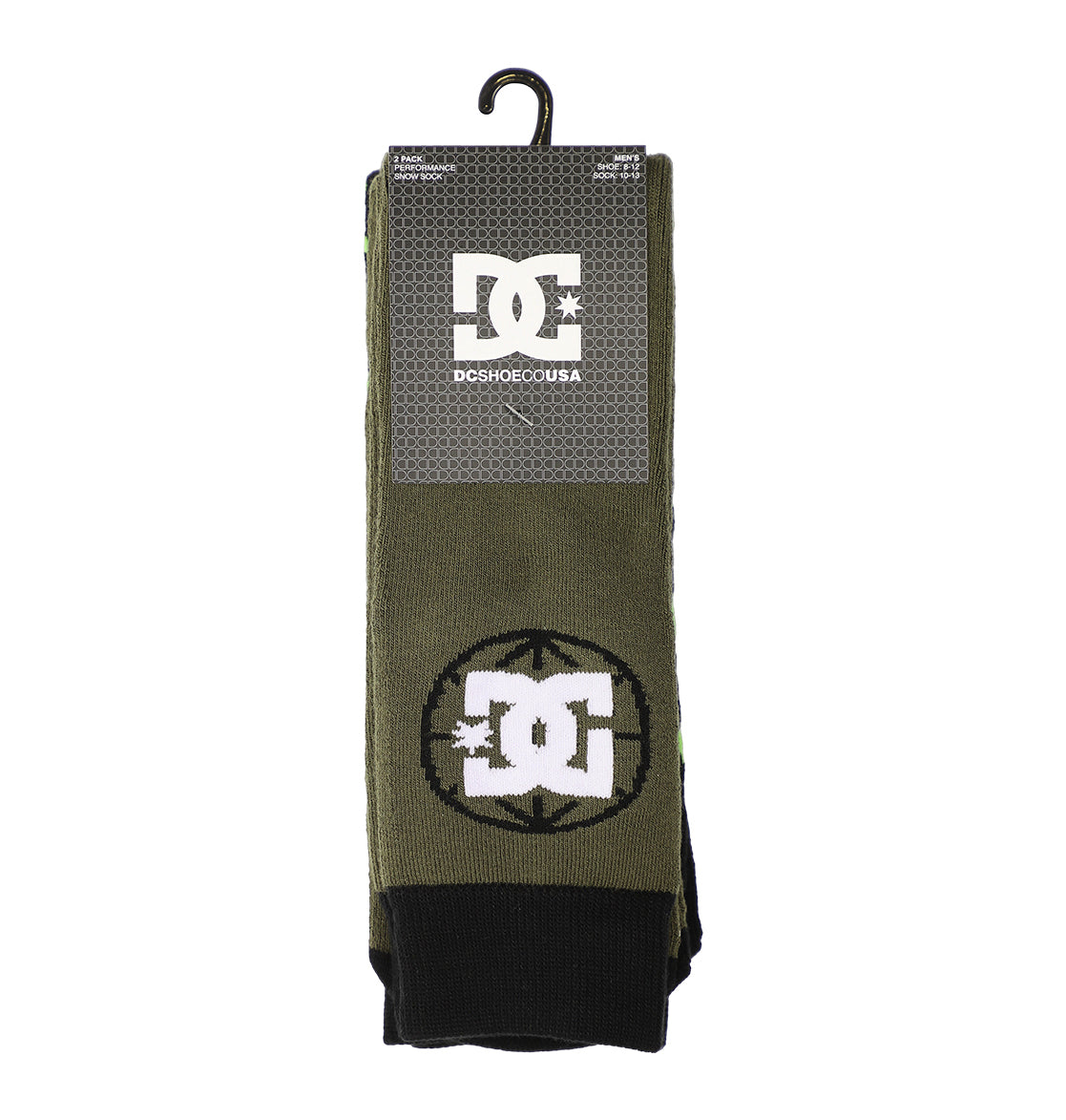 Performance Sock 2-Pack - Black/Green | DC Shoes