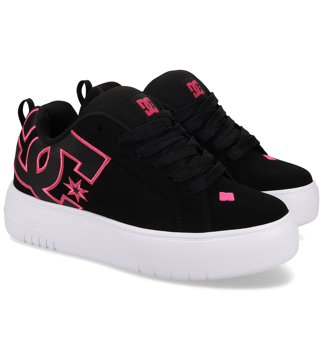 Women's Court Graffik Platform Shoes - Black/Pink/White | DC Shoes