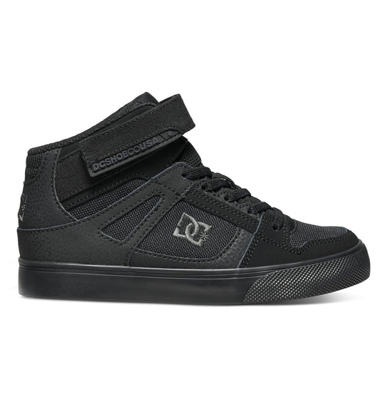 Kids' Pure High Elastic Lace High-Top Shoes - Black/Black/Black | DC Shoes