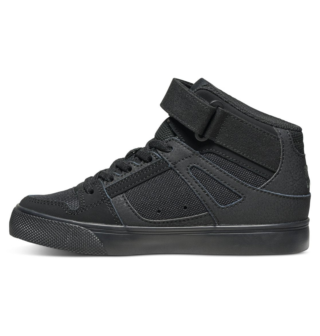 Kids' Pure High Elastic Lace High-Top Shoes - Black/Black/Black | DC Shoes