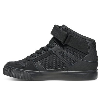 Kids' Pure High Elastic Lace High-Top Shoes - Black/Black/Black | DC Shoes