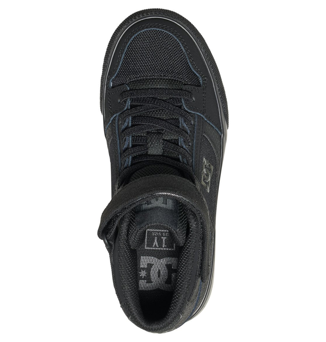 Kids' Pure High Elastic Lace High-Top Shoes - Black/Black/Black | DC Shoes