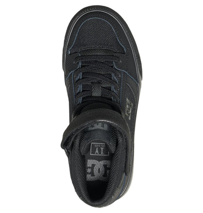 Kids' Pure High Elastic Lace High-Top Shoes - Black/Black/Black | DC Shoes