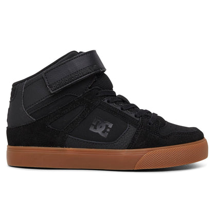 Kids' Pure High Elastic Lace High-Top Shoes - Black/Gum | DC Shoes