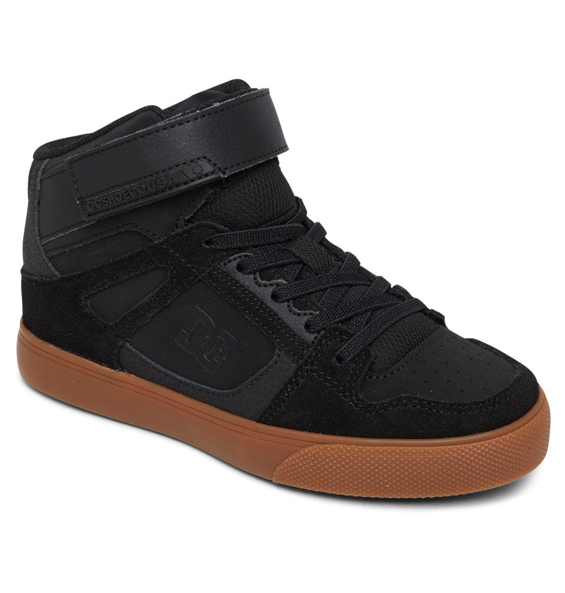 Kids' Pure High Elastic Lace High-Top Shoes - Black/Gum | DC Shoes