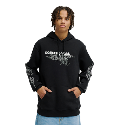 Men's Side Flame Hoodie - Black | DC Shoes