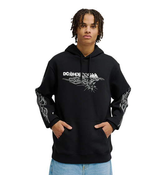 Men's Side Flame Hoodie - Black | DC Shoes