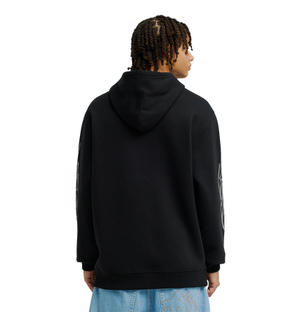 Men's Side Flame Hoodie - Black | DC Shoes