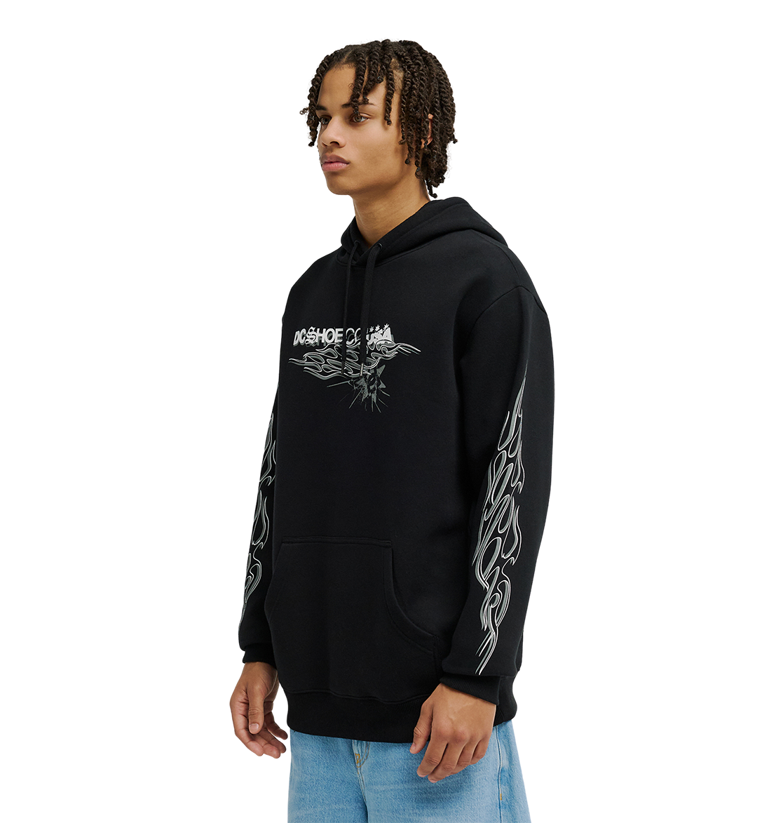 Men's Side Flame Hoodie - Black | DC Shoes
