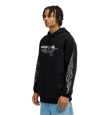 Men's Side Flame Hoodie - Black | DC Shoes