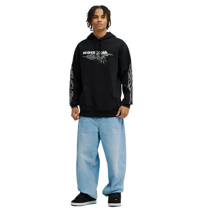 Men's Side Flame Hoodie - Black | DC Shoes