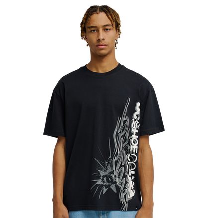 Men's DC Side Flame Tee - Black | DC Shoes
