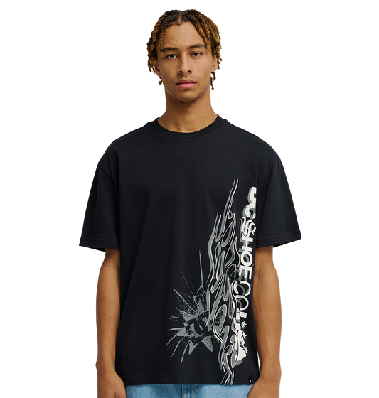 Men's DC Side Flame Tee - Black | DC Shoes