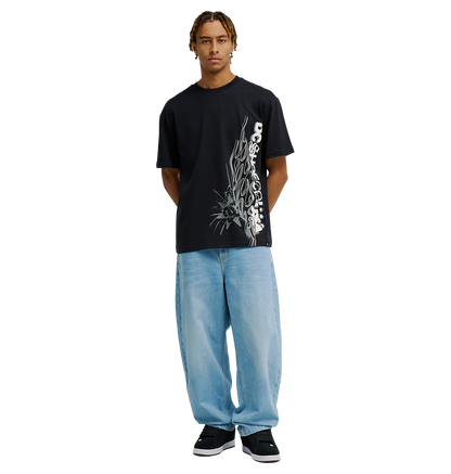 Men's DC Side Flame Tee - Black | DC Shoes