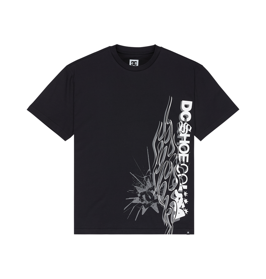 Men's DC Side Flame Tee - Black | DC Shoes