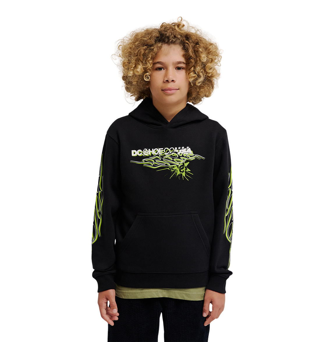 Kids' Side Flame Hoodie - Black | DC Shoes
