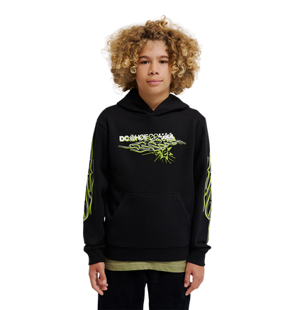 Kids' Side Flame Hoodie - Black | DC Shoes