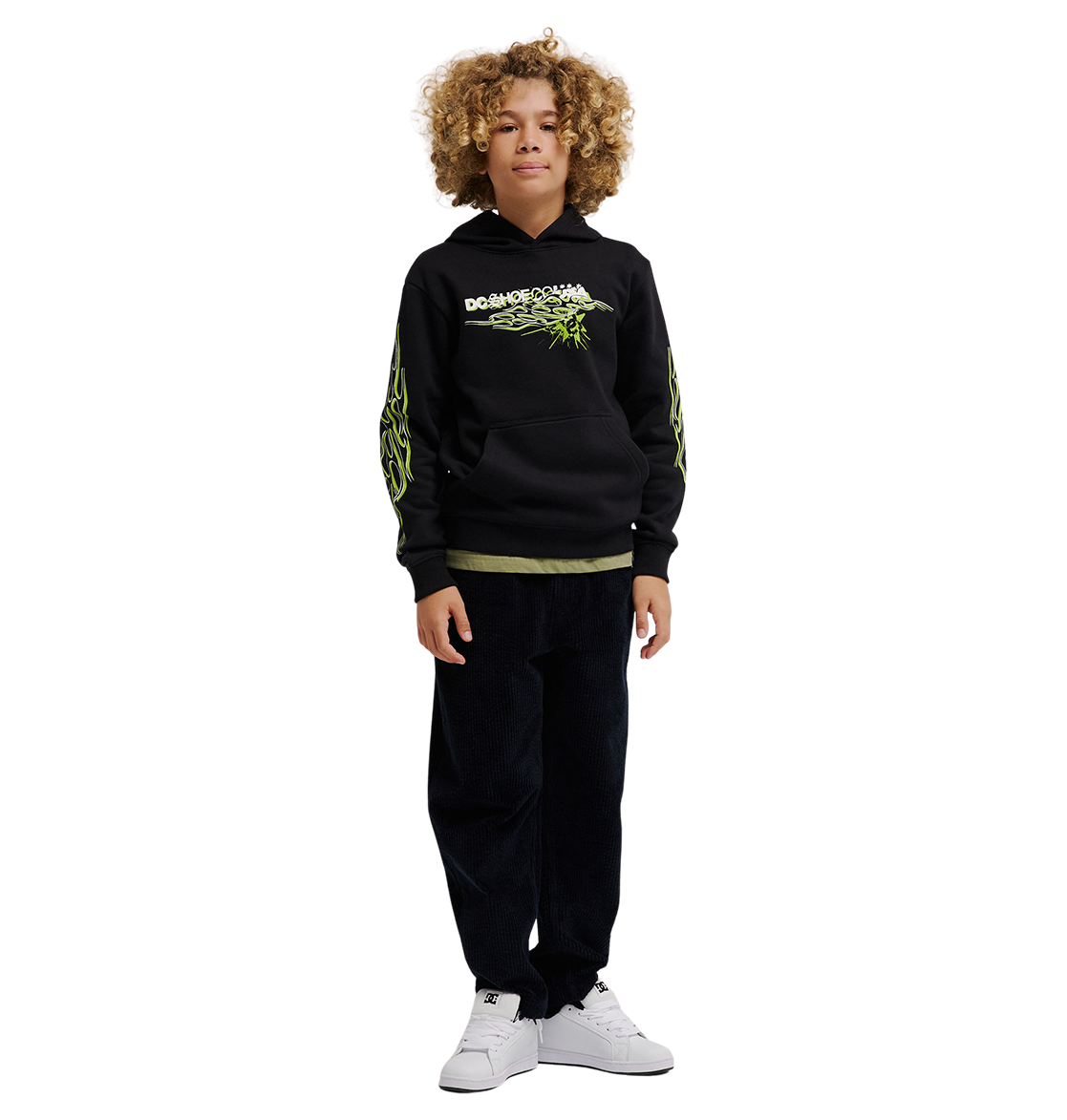 Kids' Side Flame Hoodie - Black | DC Shoes