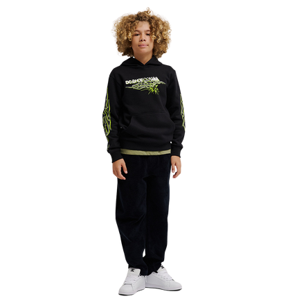Kids' Side Flame Hoodie - Black | DC Shoes