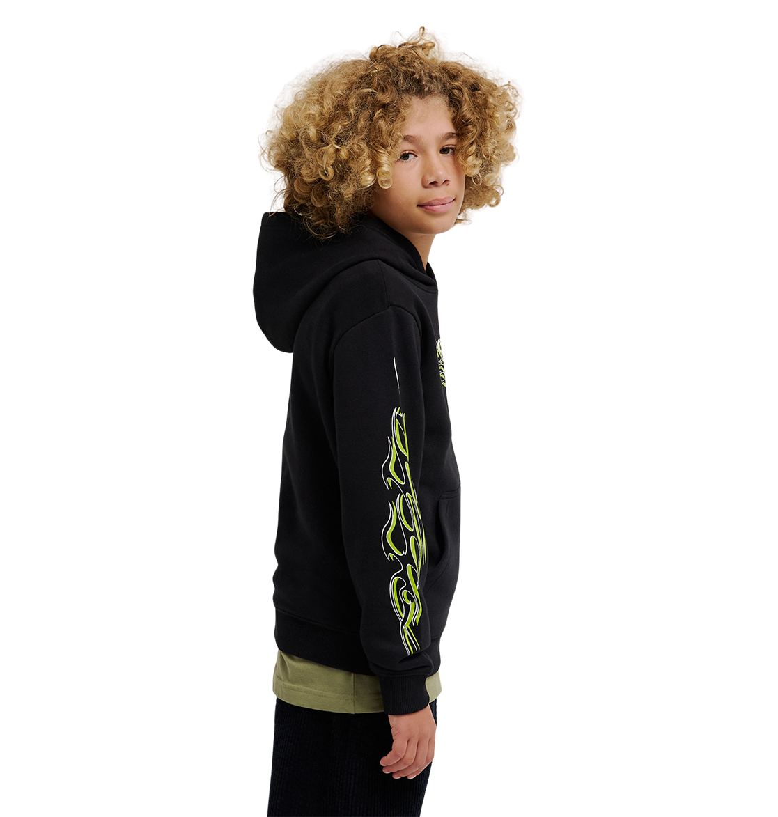 Kids' Side Flame Hoodie - Black | DC Shoes
