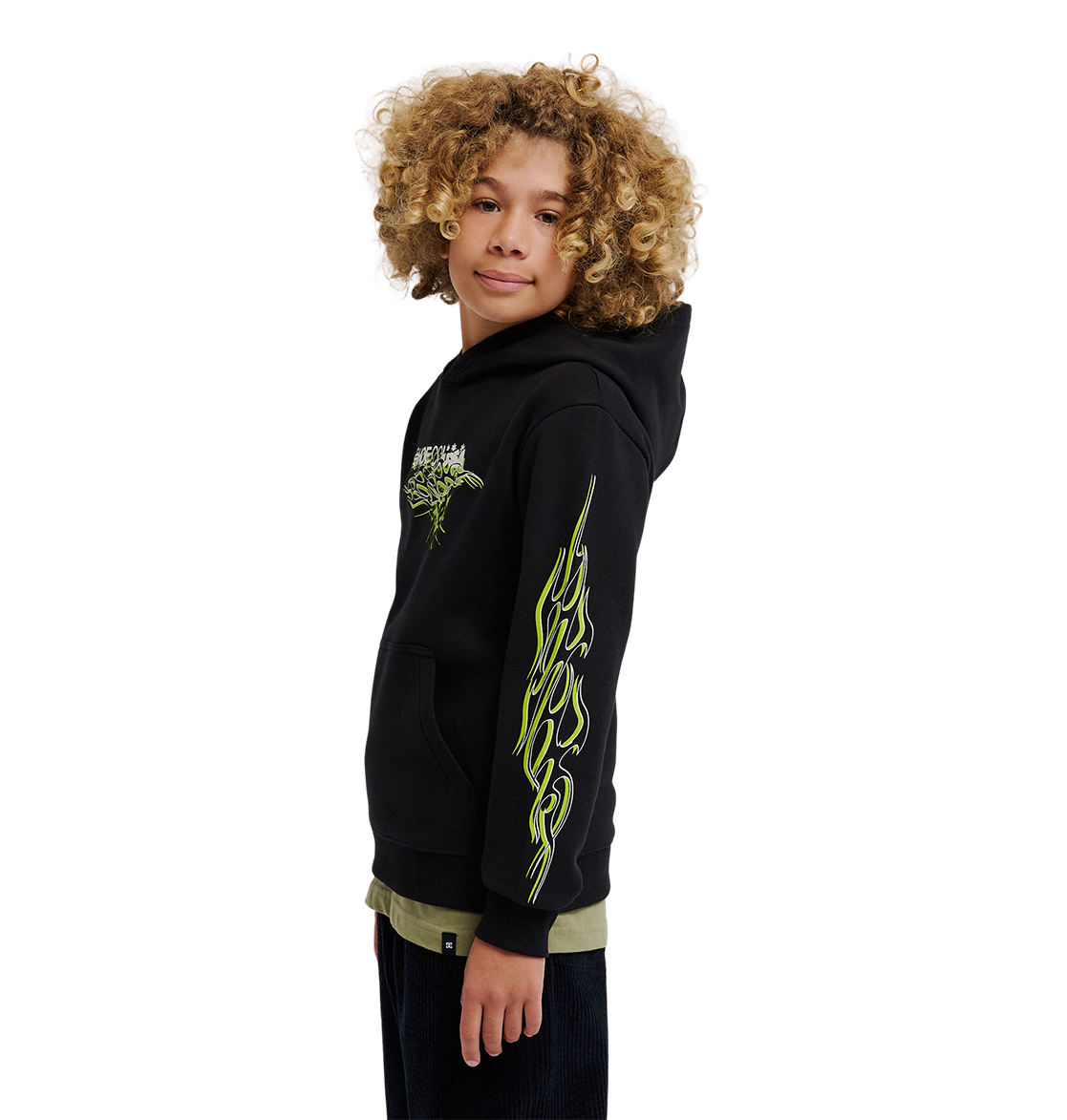 Kids' Side Flame Hoodie - Black | DC Shoes