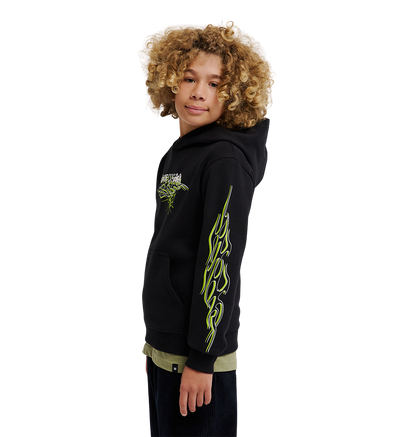 Kids' Side Flame Hoodie - Black | DC Shoes